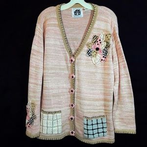 Storybook Knits Crochet Flower Variegated Cardigan